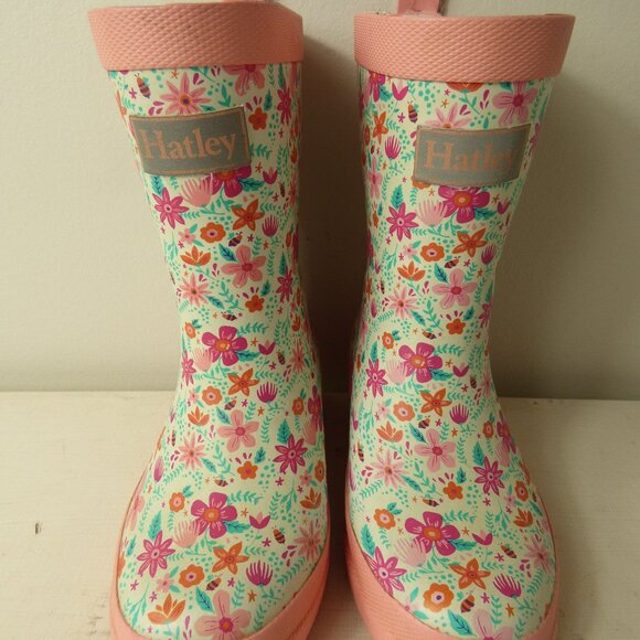 Hunter Other - Hatley Pink Floral Rain Boots, Size 9